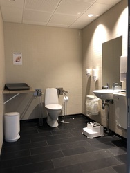 Hillerød Hovedbibliotek - Toilet ved indgangen