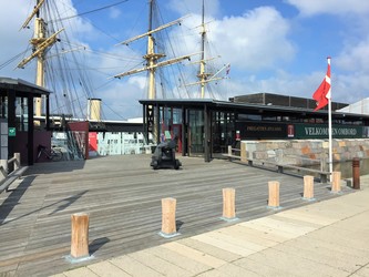 Fregatten Jylland - 1. Hovedindgang, billetsalg / museumsbutik og udstilling