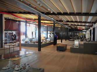 Fregatten Jylland - 1. Hovedindgang, billetsalg / museumsbutik og udstilling