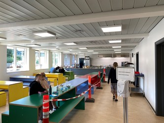 Gyvelhøjskolen - 3. Bygning B - Stueplan - Faglokalet til musik og skolens kantine