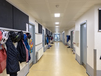 Mølleskolen Ry - 8. Sydfløjen - 1. sal via Nord- og Vestfløjen