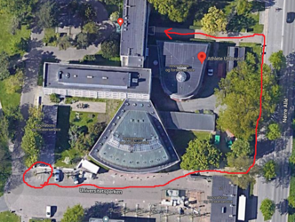 Københavns Universitet - Datalogisk Institut  bygning 1 - Indgang til undervisningslokaler og UP2